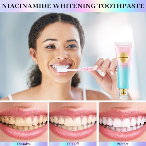 2Pcs Acssart Radiant Whitening Toothpaste, Niacinamide Intensive White Toothpastes, Nicotinamide White Toothpastes, Deep Cleaning Care