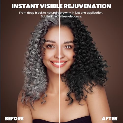 Instant Black Hair Dye Shampoo for Women Man Hair Color Shampoo for Gray Hair - 100% Gray Coverage - Natural Plant Hair Dye 3 in 1, 16.9Fl OZ