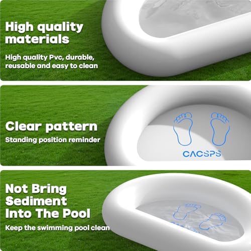 2 Pcs CACSPS Inflatable Pool Foot Bath Basin, Foot Soaking Bath Basin Pool Foot Wash Basin for Above Ground Swimming Pools, Swimming Pool Clean Feet, Home Spa Treatment