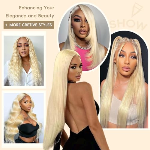 30 Inch 613 Lace Front Wig Human Hair Straight Blonde Wig Human Hair 613 13x6 Lace Front Wig Human Hair 200% Density Pre Plucked with Baby Hair Blonde Lace Front Wigs Human Hair for Women