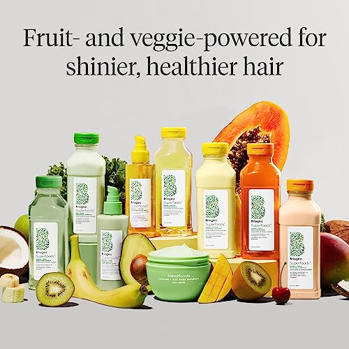 Briogeo Superfoods Avocado + Kiwi Mega Moisture Mask, Protein-Free, Deep Hydration, Enhance Shine, Moisturizing Mask for Dry Hair, Lock In Moisture, Vegan, Cruelty-Free