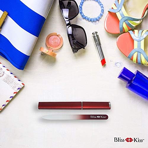 Bliss Kiss Simply Crystal Nail File - Large - Czech Glass - with case and Sleeve