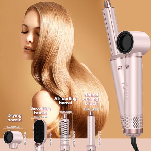 5 in 1 Hair Dryer Brush Set, Multi Ionic Air Styler Set, 800W Auto Wrap Air Hair Styler Without Heat Damage, Curl, Volumize and Straighten