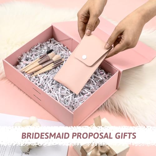 8 Sets Makeup Brushes Bulk Travel Size Make up Brush Set for Wedding Bridal Shower, Bachelorette Party Bridesmaid Gift Favors, Mini Face Eyeshadow Blush Eyebrow Liner Mascara Brushes Set