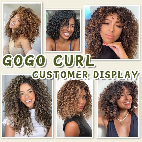 7 Packs Curly Crochet Hair for Black Women 10 Inch GOGO Curl Crochet Hair Deep Ocean Water Wave Synthetic Bohemian Beach Curl Crochet Braids Braiding Hair (10 inch, 1B)