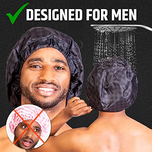 Black Shower Cap for Men