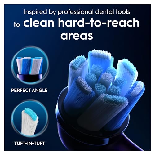 Oral-B iO Ultimate Cleaning Electric Toothbrush Heads, 8 Pieces, Ultimate Tooth Cleaning, Toothbrush Attachment for Oral-B Toothbrushes, Letterbox Enabled Packaging, Black