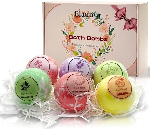 Bath Bombs Set,100g*6pcs with Lavender/Peppermint/Orange/Eucalyptus/Rose/Watermelon,Perfect for Bubble Spa,Handmade Birthday Gifts Sets for Her/Him/Wife/Girlfriend,for Christmas (PINK-6PCS)