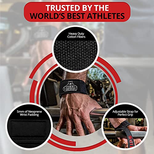 Bear Grips Lifting Straps Gym, Wrist Straps for Weightlifting, Gym Straps, Weightlifting Straps, Deadlift Straps, Weight Lifting Straps for Men, Weight Straps Lifting Women, 2 Lifting Strap | Blue