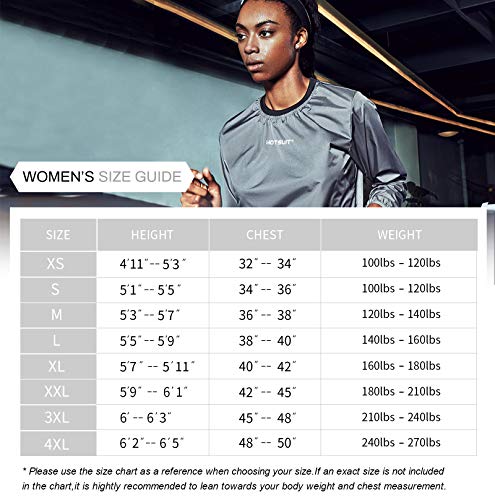 HOTSUIT Sauna Suit Women Durable Gym Workout Sauna Jacket Pants Sweat Suits, Grey, S