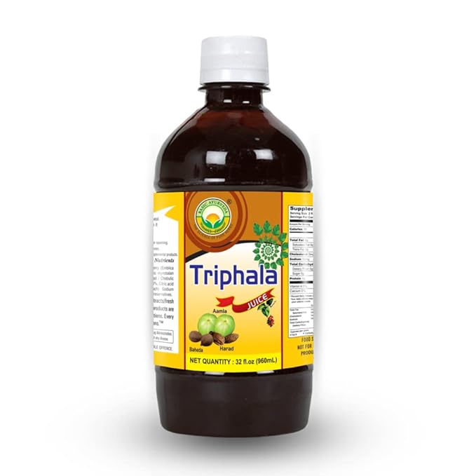 BASIC AYURVEDA Triphala Juice | 32.46 Fl Oz (960ml) | Organic Fruit Juice of Amla Bibhitaki & Haritaki | Natural Source of Vitamin C | for Healthy Hair & Digestion