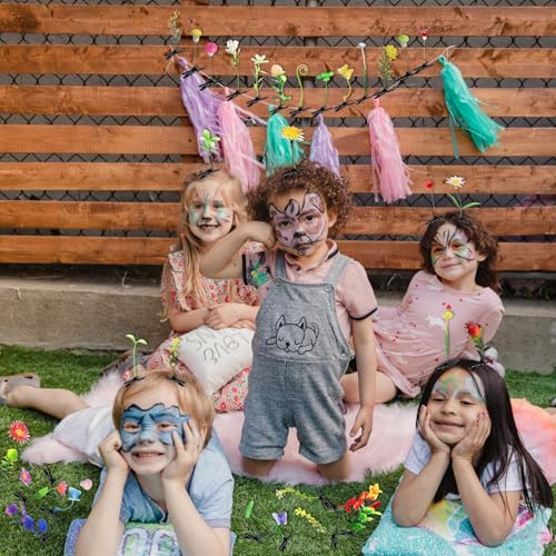 50 Pcs Bean Sprout Hair Clips, Kurilai Funny Plant Hair Clip Mixed Style Hairpins Flower Hair Clip, Cute Little Grass Barrette Mushroom Butterfly Headwear Hair Accessories for Home Party Rave Festival