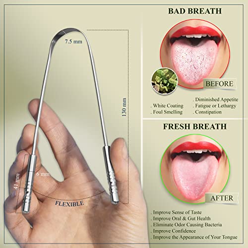 6 Pack Dental Tools Teeth Cleaning Kit, Plaque Tartar Remover for Teeth and Oral Care for Adults, Kids and Pets, Includes Tongue Scraper, Mirror, Probe, 100% Stainless Steel Dental Kit with Case