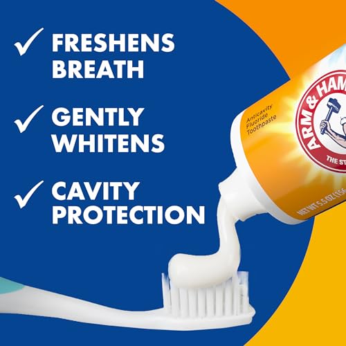 ARM & HAMMER Toothpaste Plus TheraBreath Breath Fresheners, Invigorating ICY Mint Flavor & Advance White Toothpaste, Clean Mint Flavor, Stain Defense Technology, 6.0oz (4-Pack)