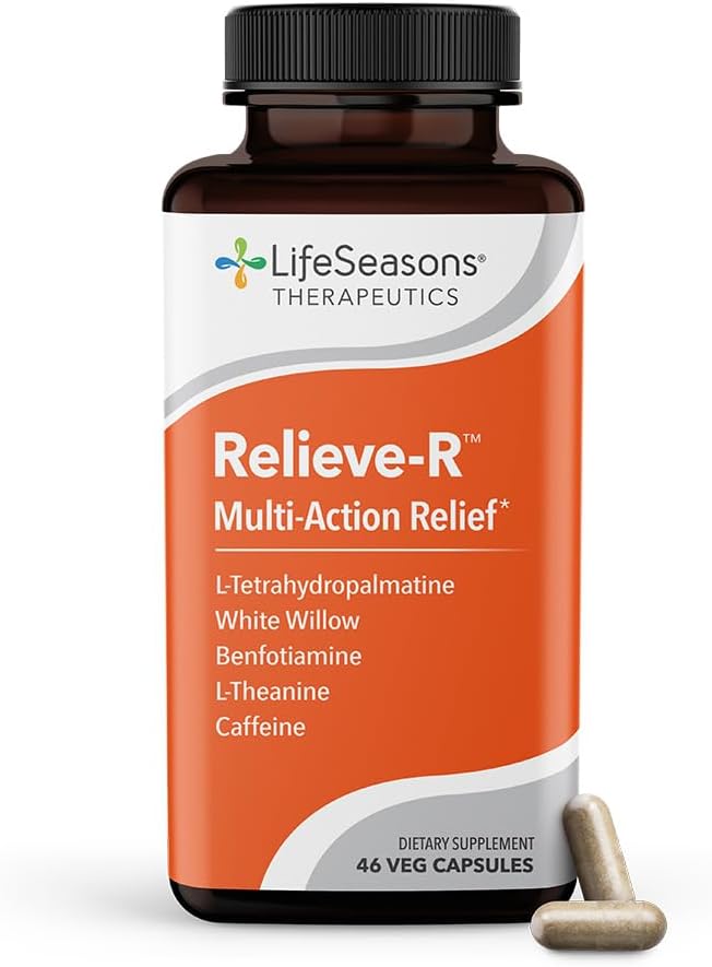 LifeSeasons Relieve-R - Eases Daytime Aches & Discomfort - Relaxes Muscles - Calms The Nervous System - Reduces Inflammation & Irritation - Non Habit Forming - 46 Capsules