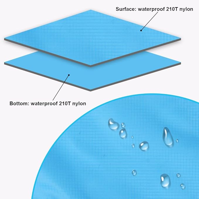 Beach Blanket Beach Mat, Sandproof Waterproof Beach Mat, Extra Large 82 * 79 in (5-7 People) Picnic Blanket with 1 Storage Bag, 1 Carabiner & 4 Fixed Nails for Beach, Camping, Hiking, Picnic