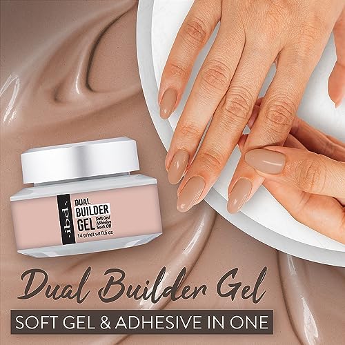 ibd Dual Builder Gel in Barely Nude, Soft Gel/Adhesive, Easy Soak Off, 0.5 oz