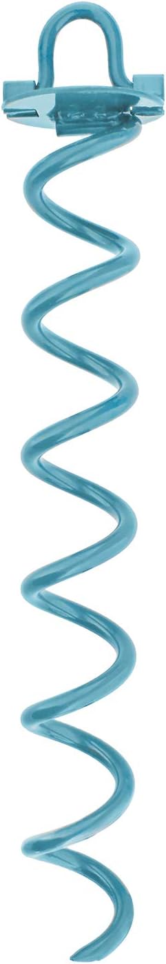 7Penn Ground Anchors Screw in 4 Pack - 16 Inch Sky Blue Spiral Dog Leash Ground Anchor Tie Down - Heavy Duty RV Canopy Stakes for High Wind Camping Tents with 475 lbs Pull Force