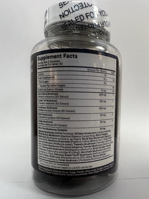 NEW AGE Mushroom Lion's Mane Supplement Gummies - Comprehensive Mushroom Supplement for Cognitive & Immune Support, with Reishi, Cordyceps - 120 Count