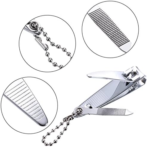 Bememo 12 Pieces Stainless Nail Clippers Set Fingernail and Toenail Clippers Nail Cutter Tool Set for Men and Women(Silver)