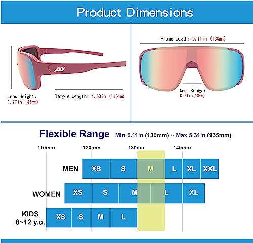 XII WY Polarized Youth Kids Sports fit over Sunglasses Cycling Running Golf for Boys Girls