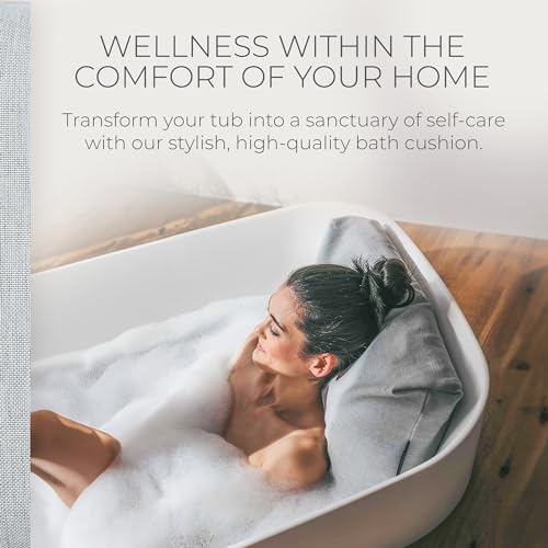 BADESOFA® Luxury Bathtub Pillow L - Large Bath Pillow for Therapeutic Neck and Back Support Quick-Drying - Washable Full Body Bath Tub Cushion - Luxury Spa Cushion in Grey