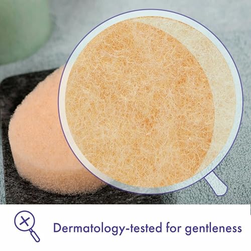 Buf-Puf Gentle Facial Sponge, Dermatologist Developed, Removes Deep Down Dirt & Makeup That Causes Breakouts and Blackheads, Reusable, Exfoliating, 3 Count