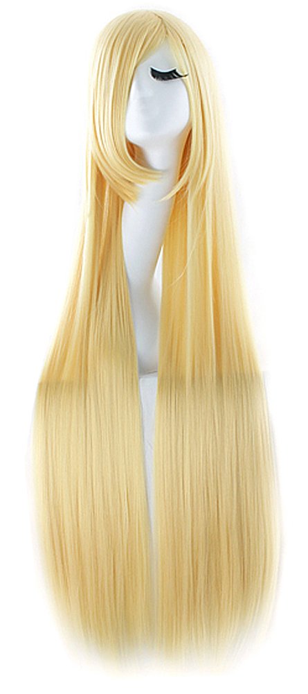 Mapofbeauty 40'' 100Cm Anime Costume Long Straight Cosplay Wig Party Wig (Blonde)