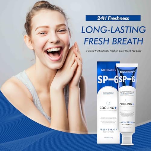 SP-6 Toothpaste, Cooling Fresh Breath, and 7-Pro Whitening Toothpaste Bundle | 6 Probiotics for Oral Health, Fluoride-Free, Safe for Enamel, Deep Whitening & Freshness