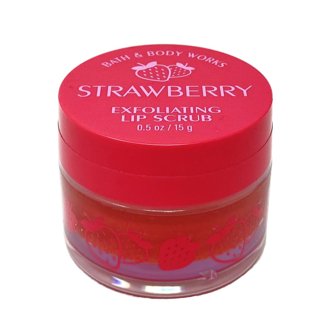 Generic Bath and Body Work Strawberry Exfoliating Lip Scrub - 0.5 oz / 15 g, pink