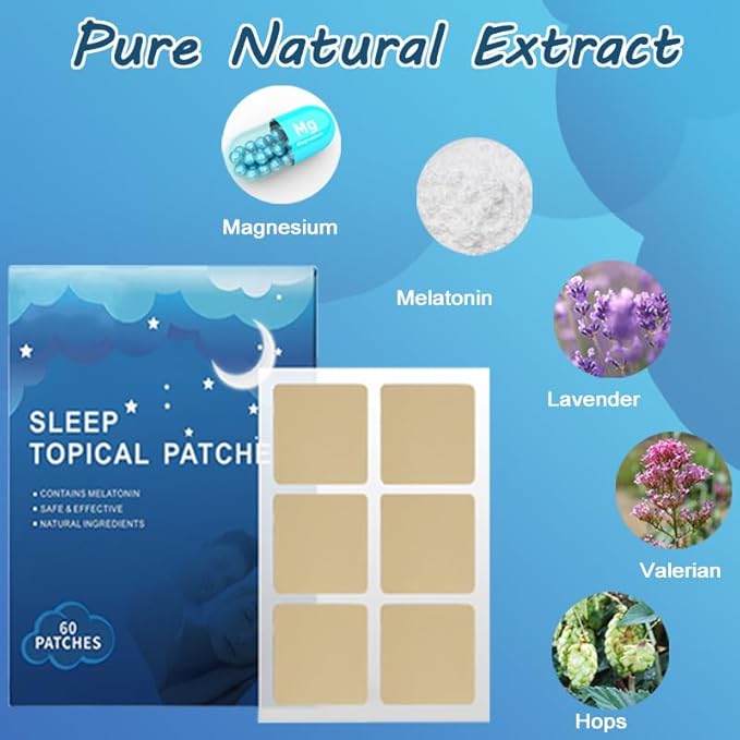 vyaji 60 Patches Sleep Patches for Adults - Natural Plant Formula Sleeping Patch for Enjoy Deep Sleep - Easy to Apply Sleep Aids - Eliminate Groggy & Wake Up Refreshed