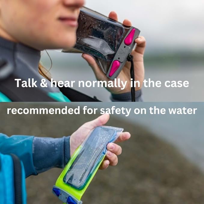 Aquapac Waterproof Phone Case, Large, Blue, Lanyard, iPhone and Android, Made in The UK, Hiking, Mountain Biking, Running Accessory, Travel Essential, 5 Year Warranty. IPX8 Certified to 30 ft deep.