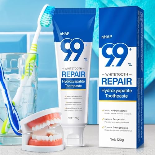 2Pack Hydroxyapatite Toothpaste, Fluoride Free Nano Hydroxyapatite Toothpaste, Help for Strengthening Enamel, Gentle Mint