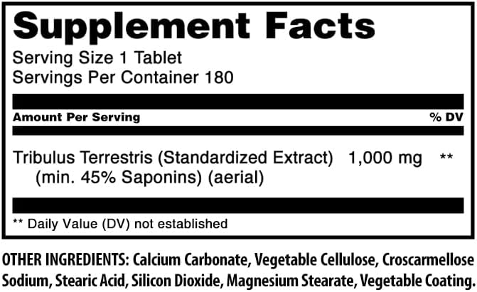 Amazing Formulas Tribulus Extract Supplement | 1000 Mg Per Serving | 180 Tablets | Non-GMO | Gluten Free | Made in USA