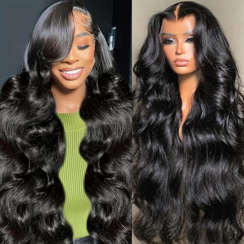 13x6 HD Lace Front Wigs Human Hair 28 Inch Body Wave Lace Front Wigs Human Hair Pre Plucked 200 Density Transparent Lace Frontal Wigs Human Hair Lace Front Wigs Baby Hair Human Hair Wig for Women