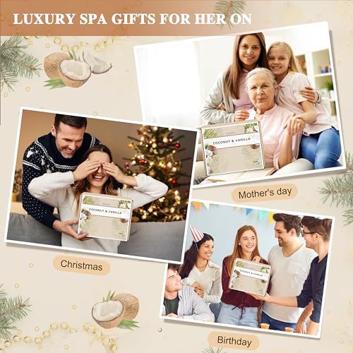 Gifts for Women, Birthday Gifts for Women, Bath and Body Gifts Set, Vanilla Coconut Spa Gift for Self Care,Thank you Relaxing Bath Sets for Mom, Grandma, Girlfriend, Sister, Friends