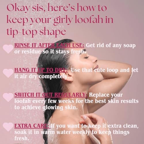 Natural Loofah Exfoliating Body Scrubber for Women Made with Natural Egyptian Loofa Sponge, Bath Shower Luffa lufa for face and Body. exfoliator Scrub Pads