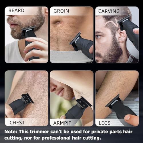 Beard Trimmer for Men Professional Hair Trimmer for Men Hair Clippers Eletric Razor Shavers Zero Gapped T Blade Edgers Liners Cordless Rechargeable Mustache Grooming Kit for Body