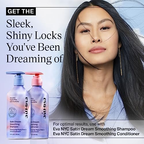Eva NYC Satin Dream Smoothing Leave-In Cream for Thick Hair, Daily Softening Conditioner, GMO-Free Anti-Frizz, 5.4 fl oz