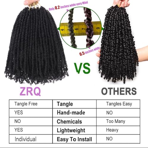 ZRQ 12 Inch Micro Twist Crochet Hair Bob Crochet Braids Pre looped 9 pcs Mini Passion Twist Mini Senegalese Twist Crochet Hair Pre-looped Hair Micro Braids Crochet Hair Extensions Crochet Braids
