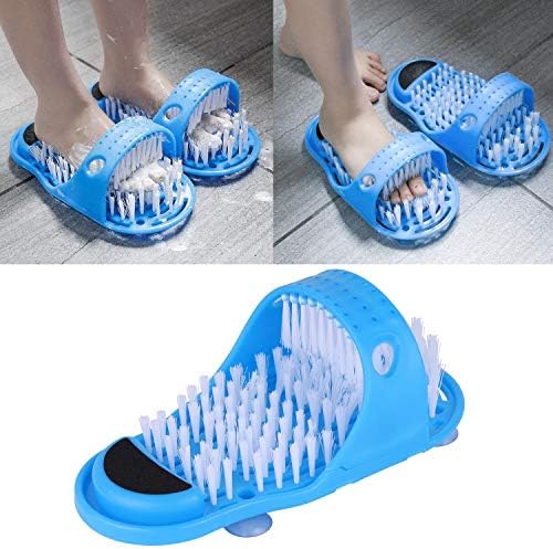 Tbestmax Shower Foot Scrubber Feet Cleaner Washer Brush for Floor Spas Massage, Slipper for Exfoliating Cleaning
