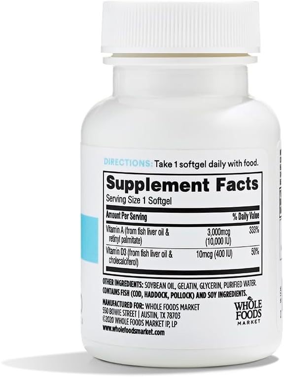 365 by Whole Foods Market, Vitamin A & D 400 IU, 100 CT