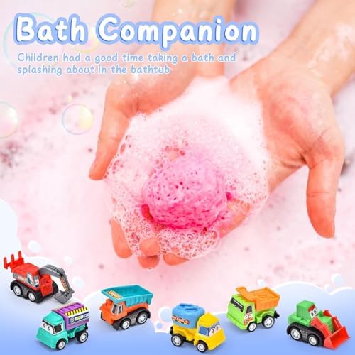 Bath Bombs for Kids with Surprise Car Toys, 6 Pack Kids Bath Bombs for Boys Pull-Back Cars Natural Rich Foam Color Bubble Set Birthday Christmas Gift for Toddlers