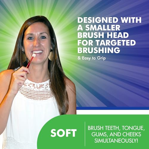 Brilliant Oral Care Adult Toothbrush with Soft Bristles, Round Head, and All-Around Clean for Teeth and Gums, Blue, 1 Pack