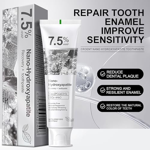 7.5% Hydroxyapatite Toothpaste for Advanced Enamel Protection,Appropriate for Sensitive Teeth,Gentle and Effective Formula,Fresh Mint,4.23 oz