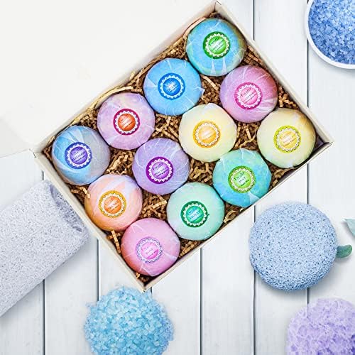 Bath Bombs for Kids with Toys Inside for Girls Boys - Surprise Bubble Bath Fizzies Vegan Essential Oil Spa Bath Fizz Balls Kit Dry Skin Moisturize, Handmade 12 Set