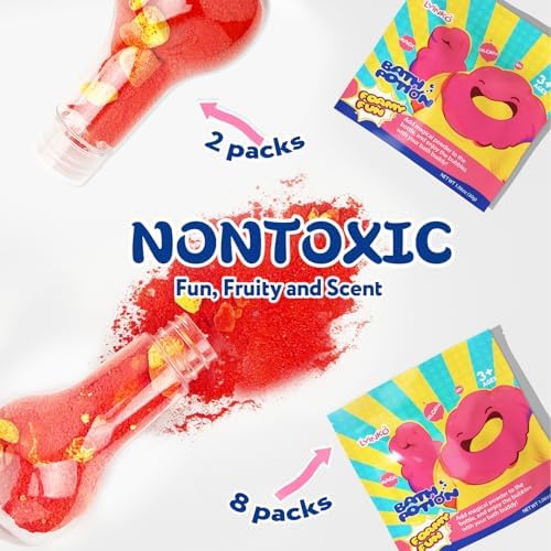 Bath Bomb Potions, 16 Pack Fizzy Bubble Bath Explosions, Cool Foam and Bubble Science Beaker for Bath, Fun Science & Magical Bath Time Buddy, Interactive Bath Bombs