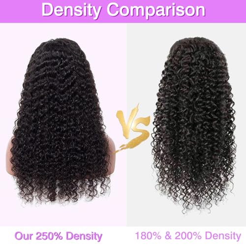 250% Density 13X6 30 Inch Deep Wave Lace Front Wigs Human Hair Curly Wig Wet and Wavy HD Lace Front Wig Pre Plucked Frontal Wigs