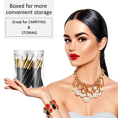 30 Pieces Lash Brushes for Cleaning Lash Shampoo Brushes for Eyelash with Container Blackhead Removing Nose Pore Deep Cleaning(4 Inch,Black)