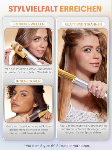 SHEGLAM Straightener Brush 3D Ionic Hair Straightening Brush with 24K Gold Heated Comb, Anti-Scald Design, 60s Fast Heat-Up, Auto-Off, Frizz Control, Sleek & Smooth Styling